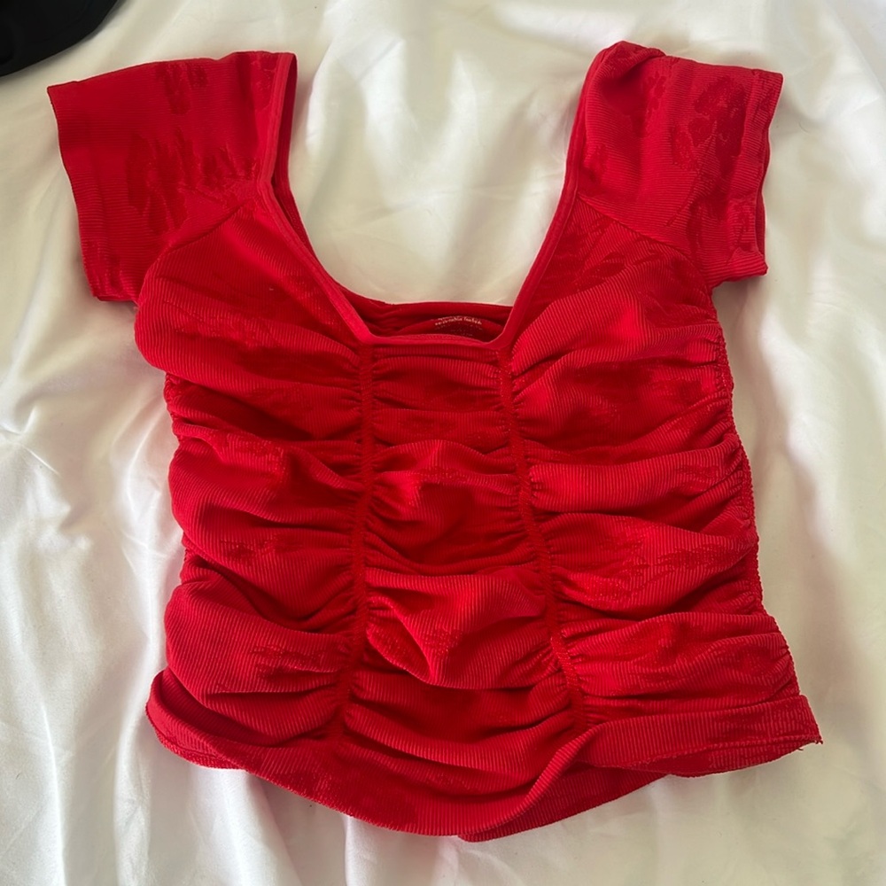 Red FP intimately scrunched form fitting top
